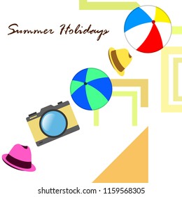 summer holiday hat ball camera