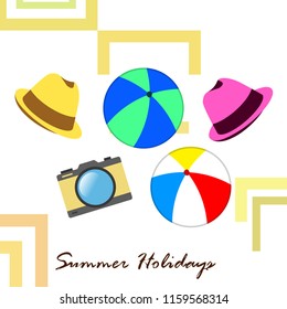 summer holiday hat ball camera