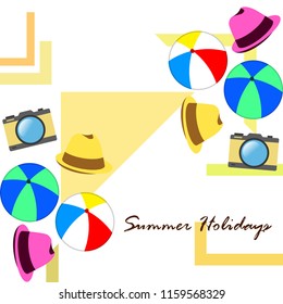 summer holiday hat ball camera