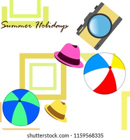 summer holiday hat ball camera