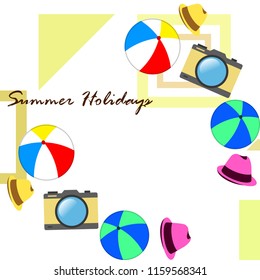 summer holiday hat ball camera