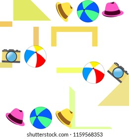 summer holiday hat ball camera