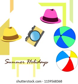 summer holiday hat ball camera