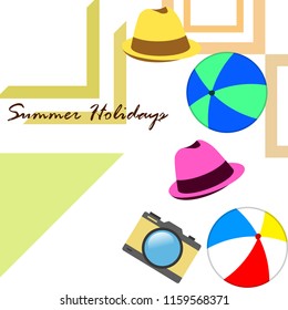 summer holiday hat ball camera
