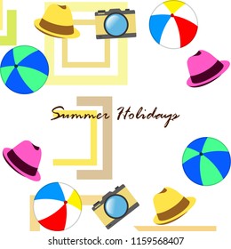 summer holiday hat ball camera