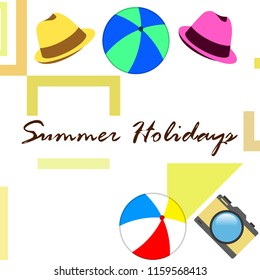 summer holiday hat ball camera