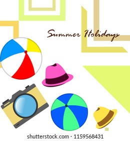 summer holiday hat ball camera