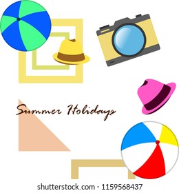 summer holiday hat ball camera