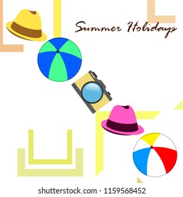summer holiday hat ball camera