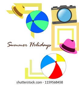 summer holiday hat ball camera