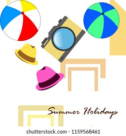 summer holiday hat ball camera