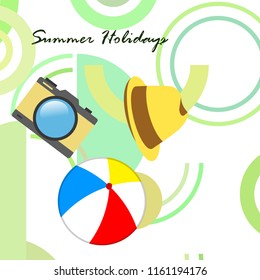summer holiday hat ball camera