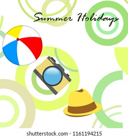 summer holiday hat ball camera