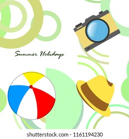 summer holiday hat ball camera