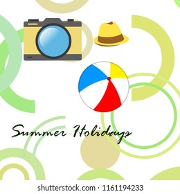 summer holiday hat ball camera