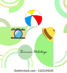 summer holiday hat ball camera