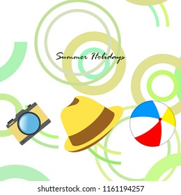 summer holiday hat ball camera