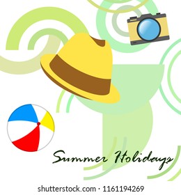 summer holiday hat ball camera