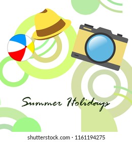 summer holiday hat ball camera