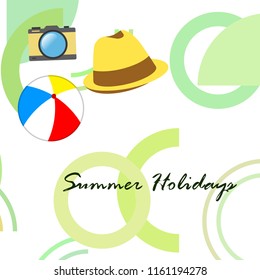 summer holiday hat ball camera