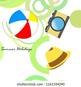 summer holiday hat ball camera