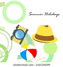 summer holiday hat ball camera