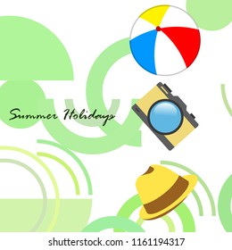 summer holiday hat ball camera