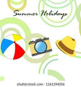 summer holiday hat ball camera