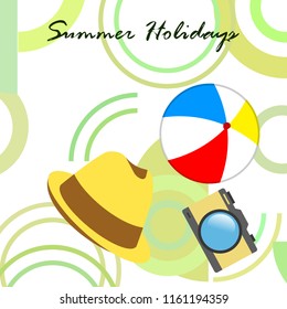 summer holiday hat ball camera