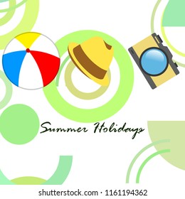 summer holiday hat ball camera