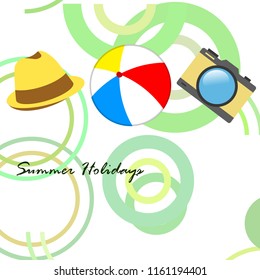 summer holiday hat ball camera