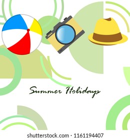 summer holiday hat ball camera