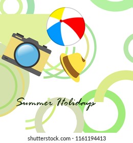 summer holiday hat ball camera
