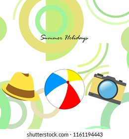 summer holiday hat ball camera