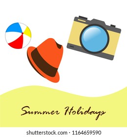 summer holiday hat ball camera