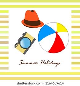 summer holiday hat ball camera