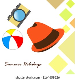 summer holiday hat ball camera