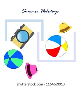 summer holiday hat ball camera