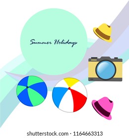summer holiday hat ball camera