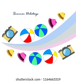 summer holiday hat ball camera