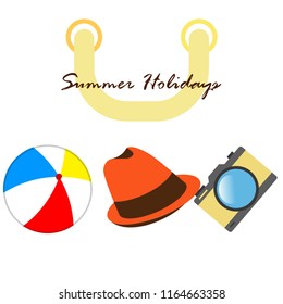 summer holiday hat ball camera