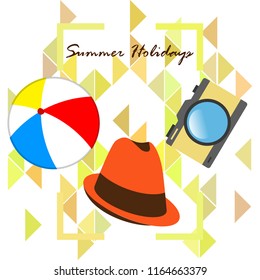 summer holiday hat ball camera