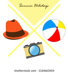 summer holiday hat ball camera