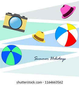 summer holiday hat ball camera