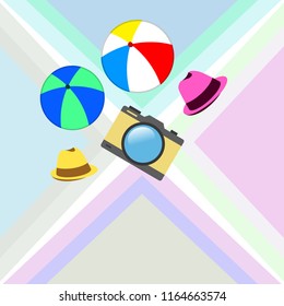 summer holiday hat ball camera