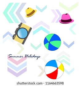 summer holiday hat ball camera