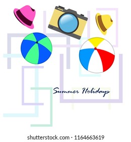 summer holiday hat ball camera