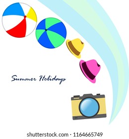 summer holiday hat ball camera
