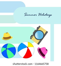 summer holiday hat ball camera
