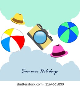 summer holiday hat ball camera